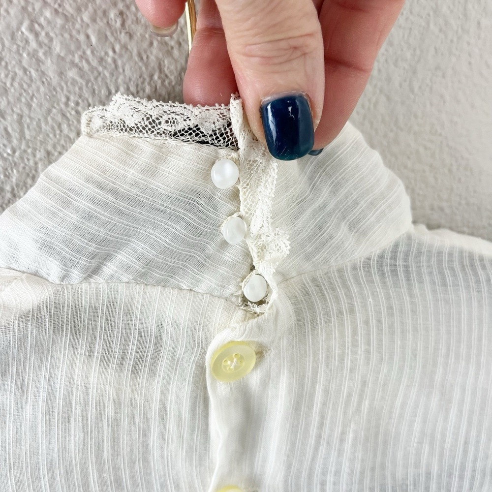 Edwardian Cotton Lace Blouse Handmade - Picture 8 of 16